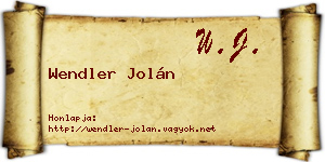 Wendler Jolán névjegykártya