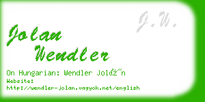 jolan wendler business card